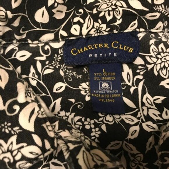 Charter Club Black and White floral Jacket - Picture 3 of 6